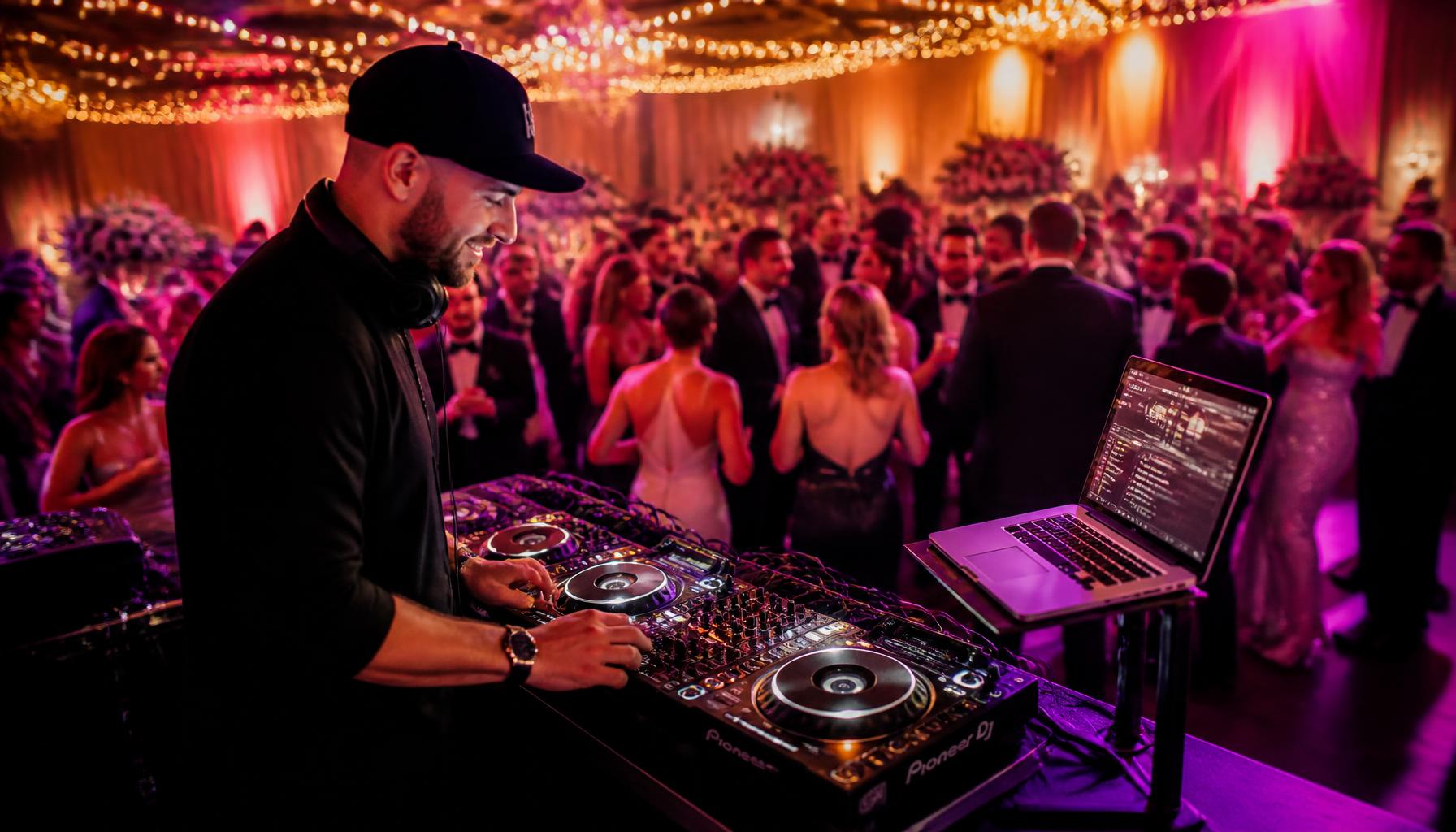 DJ performing at an upscale wedding reception